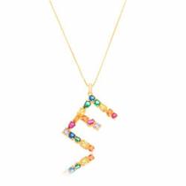 Colar Letras Color Banhado Em Ouro 18K - Gazin