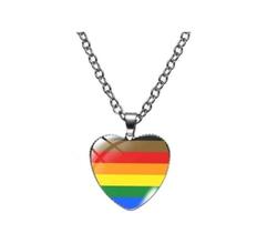 Colar Lgbt Orgulho Gay Arco-Íris Coração Forma Pingente