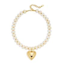 Colar LILIE & WHITE Chunky Gold Heart Resin Beaded Women