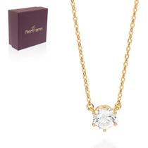 Colar Lindo Com Pingente Presente Feminino Rommanel Solitário Banhado A Ouro 18k Colar Lindo Com Pingente Presente Feminino Rommanel Solitário Banhado A Ouro 18k