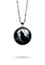 Colar Lobo uivante Lua Cheia Fascinante Unissex