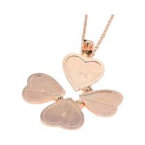 Colar Locket Familiar Em Camadas Com Coração, Pingente Vintage De Trevo De Quatro Folhas, Joias De