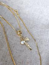 Colar Longo 3 Pingentes - Banhado a Ouro Colar Longo 3 Pingentes - Banhado a Ouro