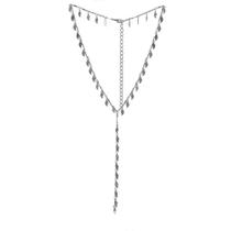 Colar Longo Armem Rr Bijoux Gravatinha Gotinhas Grafite