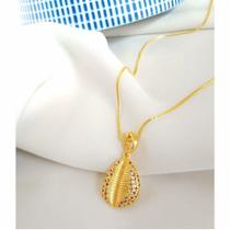 Colar longo búzios colors ouro 18k