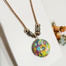 Colar Longo Colorido Mandala Colorida Unissex