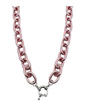 Colar Longo com Fecho Bóia Banho Pink - Acessório Elegante Colar Longo com Fecho Bóia Banho Pink - Acessório Elegante