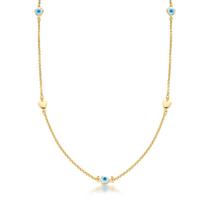 Colar Longo com Olho Grego Banhado a Ouro 18k Colar Longo com Olho Grego Banhado a Ouro 18k