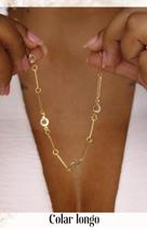 "Colar Longo com Pedrinhas: Elegância Radiante para Presentear sua Mãe" +Caixinha De Presente