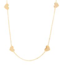 Colar Longo de Coração De Chapa Folheado A Ouro 18k Colar Longo de Coração De Chapa Folheado A Ouro 18k