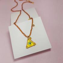 Colar Longo de Cristais e Olho Turco Patuá