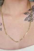 Colar Longo Elo Duplo Banhado Em Ouro 18k