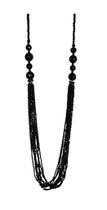 Colar Longo em Contas Negras - 80 cm - 50 g
