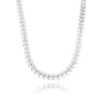 Colar longo escama de peixe banhado a ródio branco Colar longo escama de peixe banhado a ródio branco