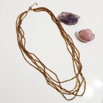 colar longo feminino canutilho dourado claro colar longo feminino canutilho dourado claro