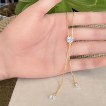 Colar Longo Gravata com Zircônia banhado a ouro Colar Longo Gravata com Zircônia banhado a ouro