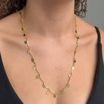 Colar Longo Mini Corações Banhado em Ouro 18k