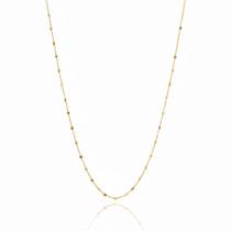 Colar Longo Mini Corações Lisos Banhado em Ouro18k