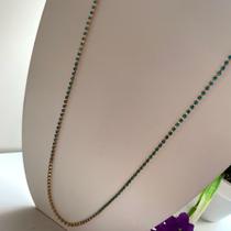 Colar longo Pedra Azul Turquesa - Semijoias Colar longo Pedra Azul Turquesa - Semijoias