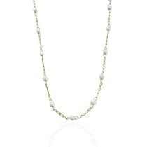 Colar Longo Pérolas Delicadas Banho Ouro 18K Colar Longo Pérolas Delicadas Banho Ouro 18K