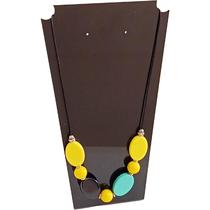 Colar longo preto amarelo feminino