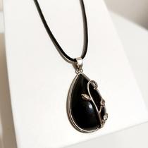 colar longo preto feminino pedra natural preta colar longo preto feminino pedra natural preta