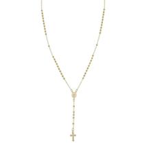 Colar longo terço nossa senhora das graças folheado a ouro 18k