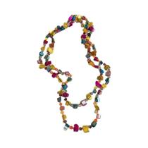 Colar Longo Vintage Boêmio De Camadas Duplas Com Contas De Conchas Multicoloridas Joia Da Moda