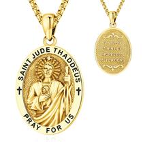 Colar LOOVE Gold St Jude Sterling Silver para homens Colar LOOVE Gold St Jude Sterling Silver para homens