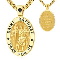 Colar LOOVE São Rafael Arcanjo e Prata Banhada a Ouro