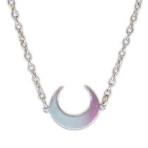Colar Lua Crescente Prateada - Aço Inoxidável