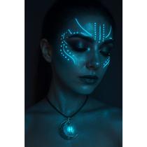 Colar Lua Luminosa Pingente Vintage unissex Brilha Luz Sol -