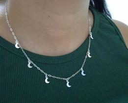 Colar Lua na Prata 925 Legítima