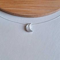 Colar Lua Renda Italiana Veneziana 45 cm - Prata 925