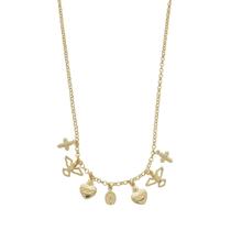 Colar luna pingentes amuletos de proteção folheado a ouro 18k