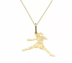 Colar Lutadora Muay Tay Luta Esporte Folheado Ouro 18k