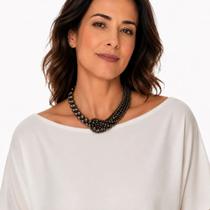 Colar Luxo Feminino Premium Abs Multicamadas Grafite Grafite Colar Luxo Feminino Premium Abs Multicamadas Grafite Grafite