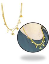Colar Luxo Fita e Olho Grego Banhado a Ouro 40 cm LB