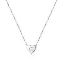 Colar M MOOHAM Initial Heart Letter C Silver para mulheres