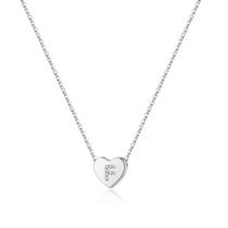 Colar M MOOHAM Initial Heart Letter F em prata para mulheres