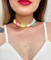 Colar macrame de buzios com macrame feito a mao