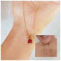 Colar Mãe de Menina Filha folheado em ouro 18k semijoia