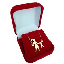 Colar Mãe e Filho Folheado a Ouro 18k