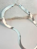 Colar Malha 8mm Banho Prata 925 Semijoia com 50 milésimos de camada e verniz italiano - 1 unidade - medida 40cm com extensora