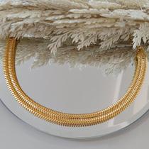 Colar Malha Dupla Banhado Ouro Izagi