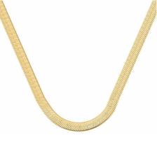 Colar malha laminada lisa banhada a ouro - 35 cm + 10 cm extensor Colar malha laminada lisa banhada a ouro - 35 cm + 10 cm extensor