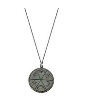 COLAR MANDALA COM SÍMBOLOS CRAVEJADOS BANHADO A RÓDIO NEGRO - Joia Elegante COLAR MANDALA COM SÍMBOLOS CRAVEJADOS BANHADO A RÓDIO NEGRO - Joia Elegante