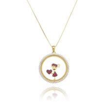 Colar Mandala Filha Menina Zircônias Rubi Colar Mandala Filha Menina Zircônias Rubi