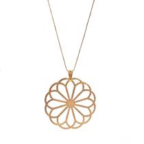 Colar Mandala Flor Grande Banhado a Ouro Colar Mandala Flor Grande Banhado a Ouro