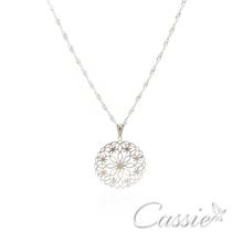 Colar Mandala Flor Ródio Hipoalergênico com Corrente Singapura Colar Mandala Flor Ródio Hipoalergênico com Corrente Singapura